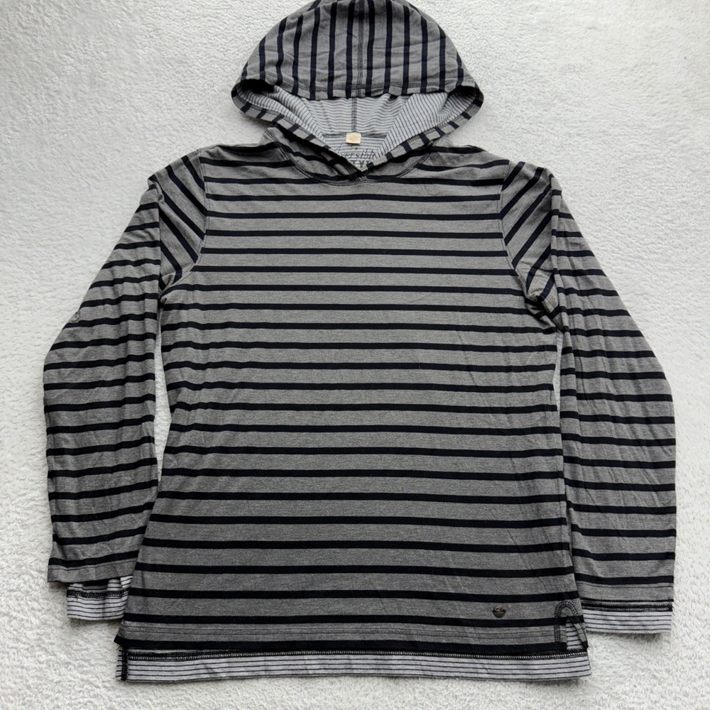 Hugo Boss Orange Mens Reversible Striped‎ Hoodie Grey Black AP 415140 Size L